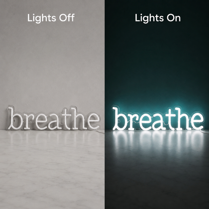 Breathe Room Decor LED Neon Sign - 06 Day Night Comparison