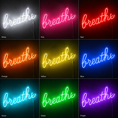 Breathe Wall Decor LED Neon Sign - 05 Color Grid
