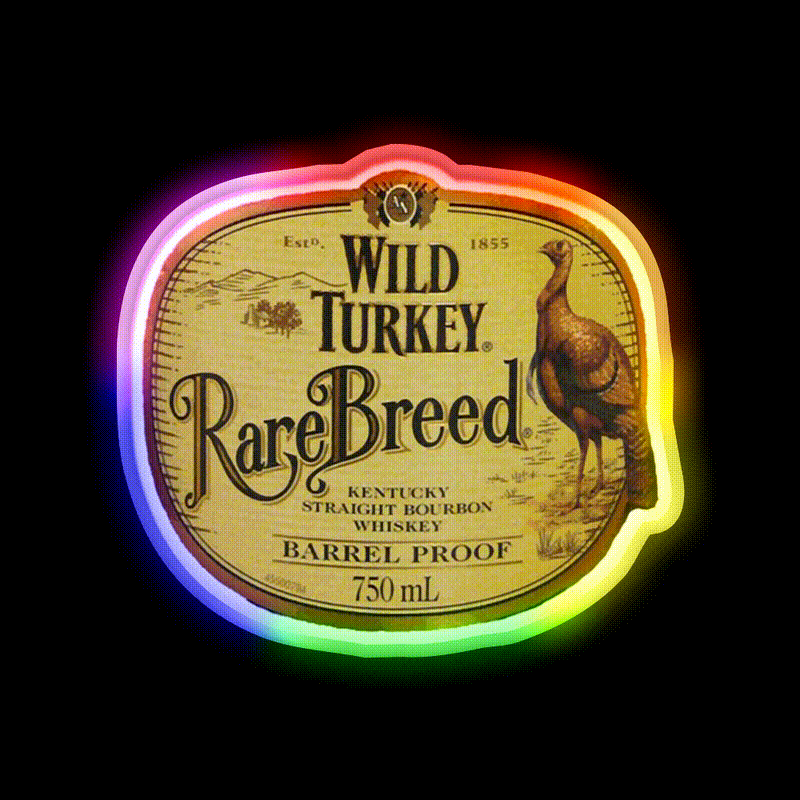 Breed Rare Classic Vintage Wild Turkey Beer Bar Decor Led Neon Sign Rgb Color - LED neon sign close-up detail