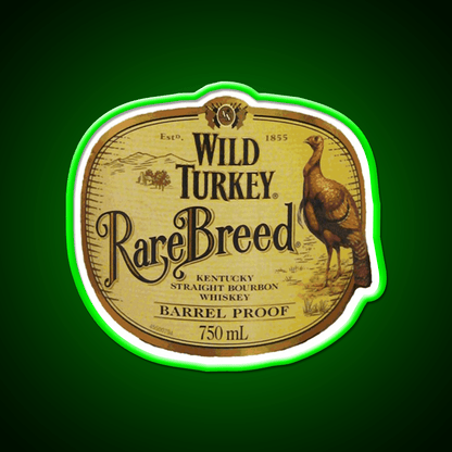 Breed Rare Classic Vintage Wild Turkey Whiskey Drink Bar Led Neon Sign Rgb Color - Shineneon