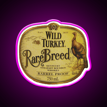 Breed Rare Classic Vintage Wild Turkey Whiskey Drink Bar Led Neon Sign Rgb Color - Shineneon