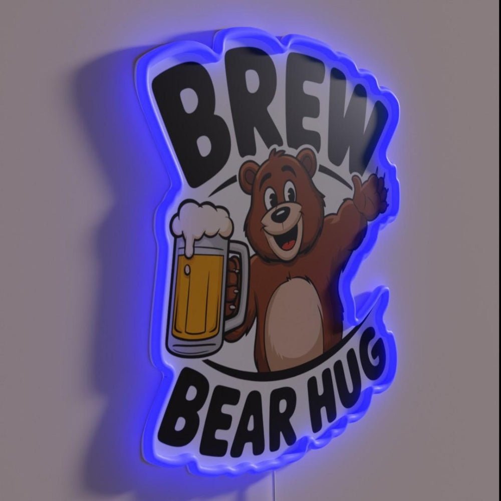 Brew Bear Hug Rgb Led Neon Sign - Shineneon