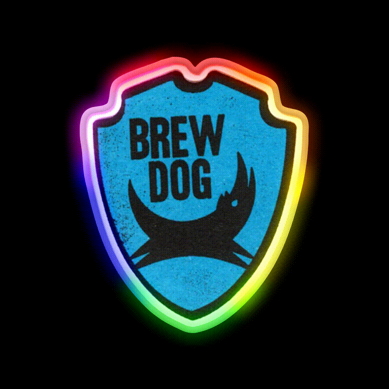 Brew Dog Logos Beer Bar Decor Led Neon Sign Rgb Color - LED neon sign close-up detail