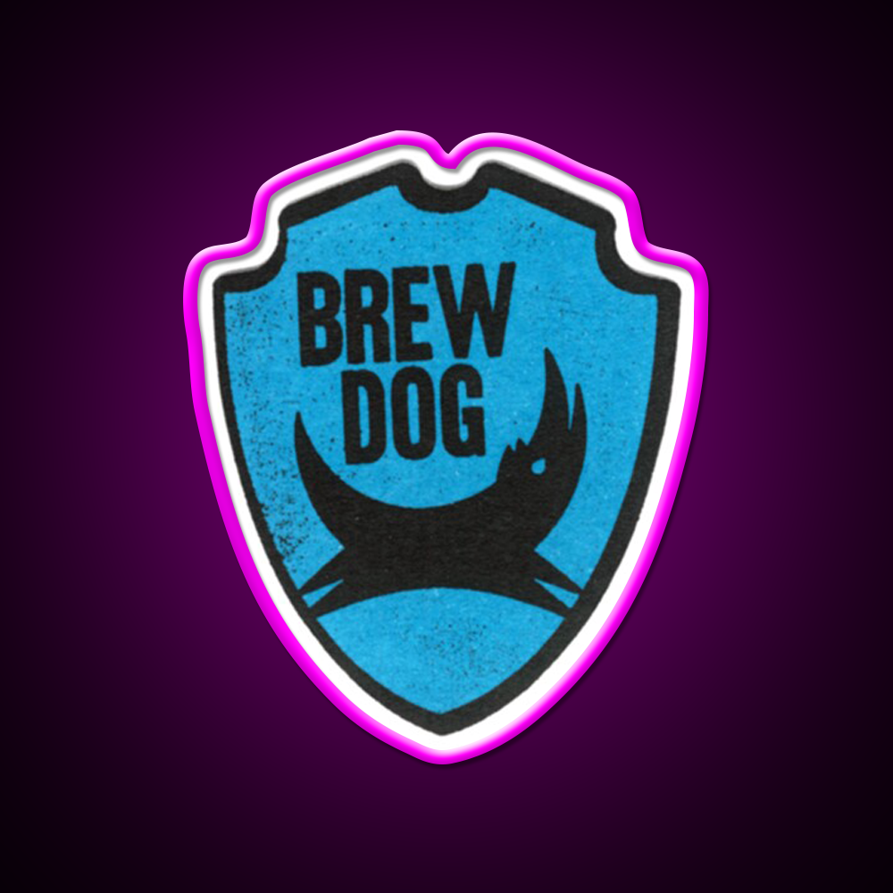 Brew Dog Logos Beer Bar Decor Led Neon Sign Rgb Color - Neon sign mounted on wall in room
