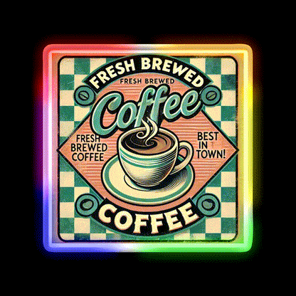 Brewed To Perfection Cafe Led Neon Sign Espresso Bar Art Rgb Color