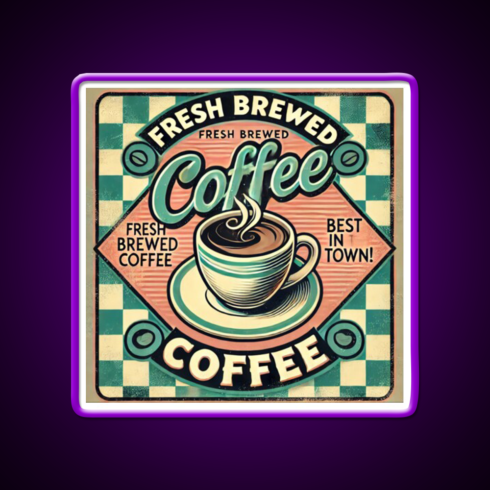 Brewed To Perfection Cafe Led Neon Sign Espresso Bar Art Rgb Color