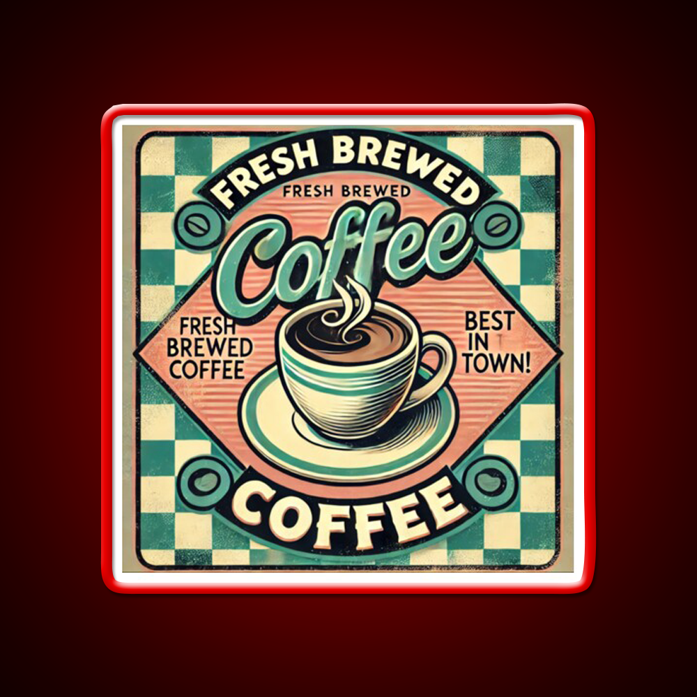 Brewed To Perfection Cafe Led Neon Sign Espresso Bar Art Rgb Color