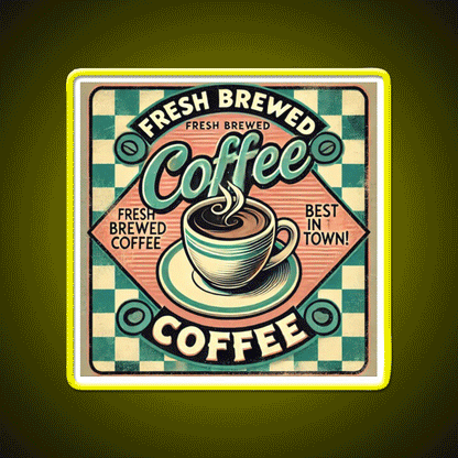 Brewed To Perfection Cafe Led Neon Sign Espresso Bar Art Rgb Color