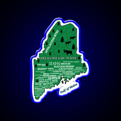 Breweries Of Maine Green Beer Bar Decor Led Neon Sign Rgb Color - LED neon sign view 5