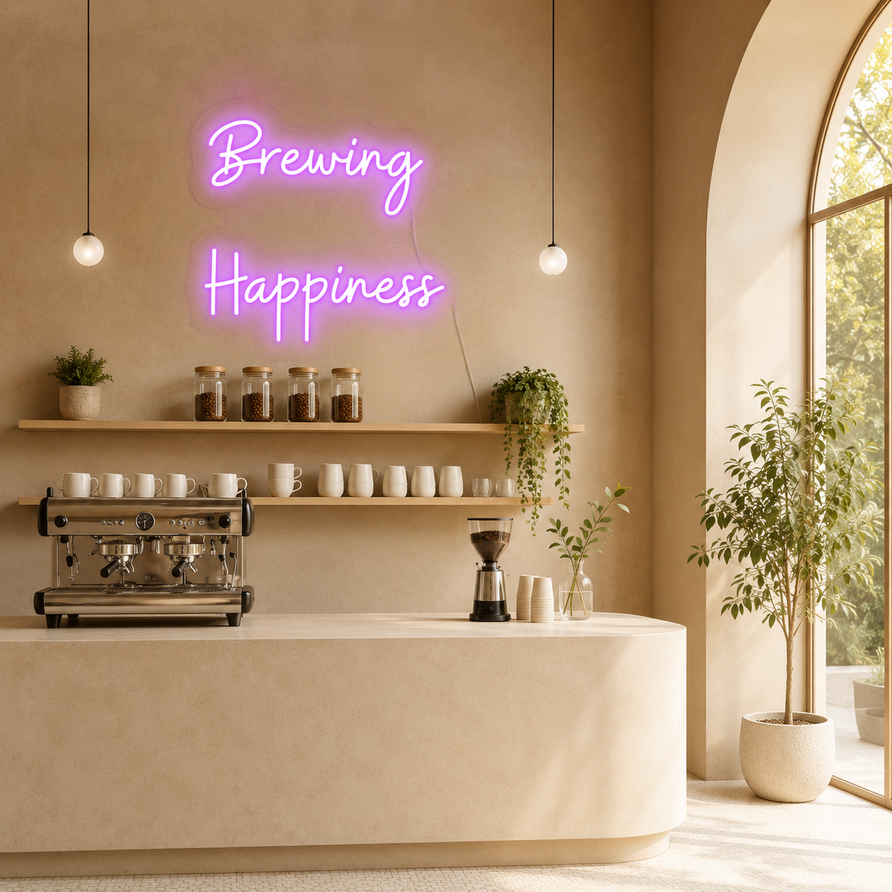 Brewing Happiness LED Neon Sign - 01 Original Product Image