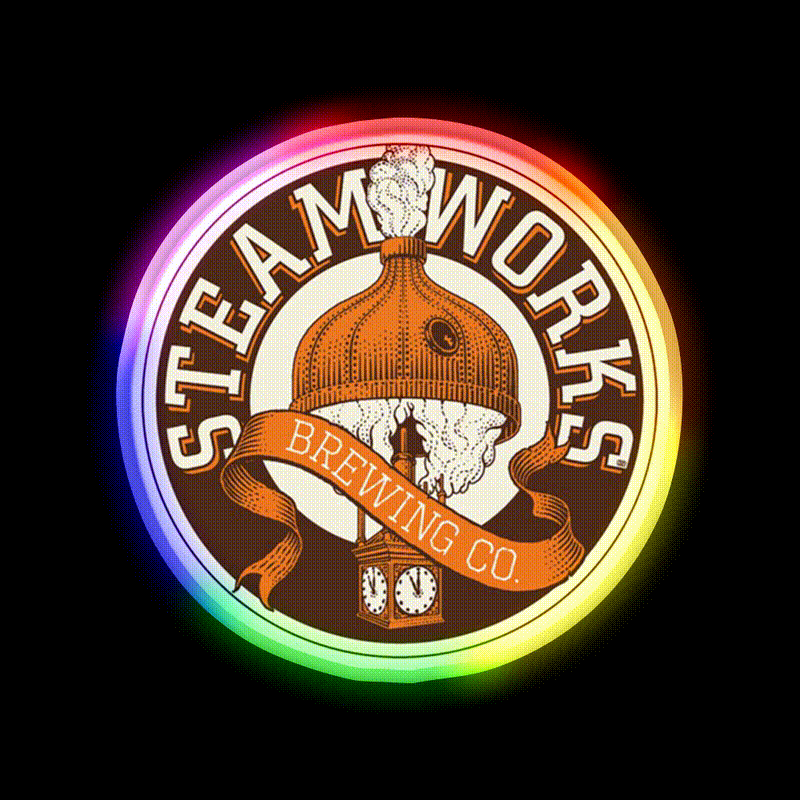 Brewing Steamworks Beer Bar Decor Led Neon Sign Rgb Color - LED neon sign close-up detail