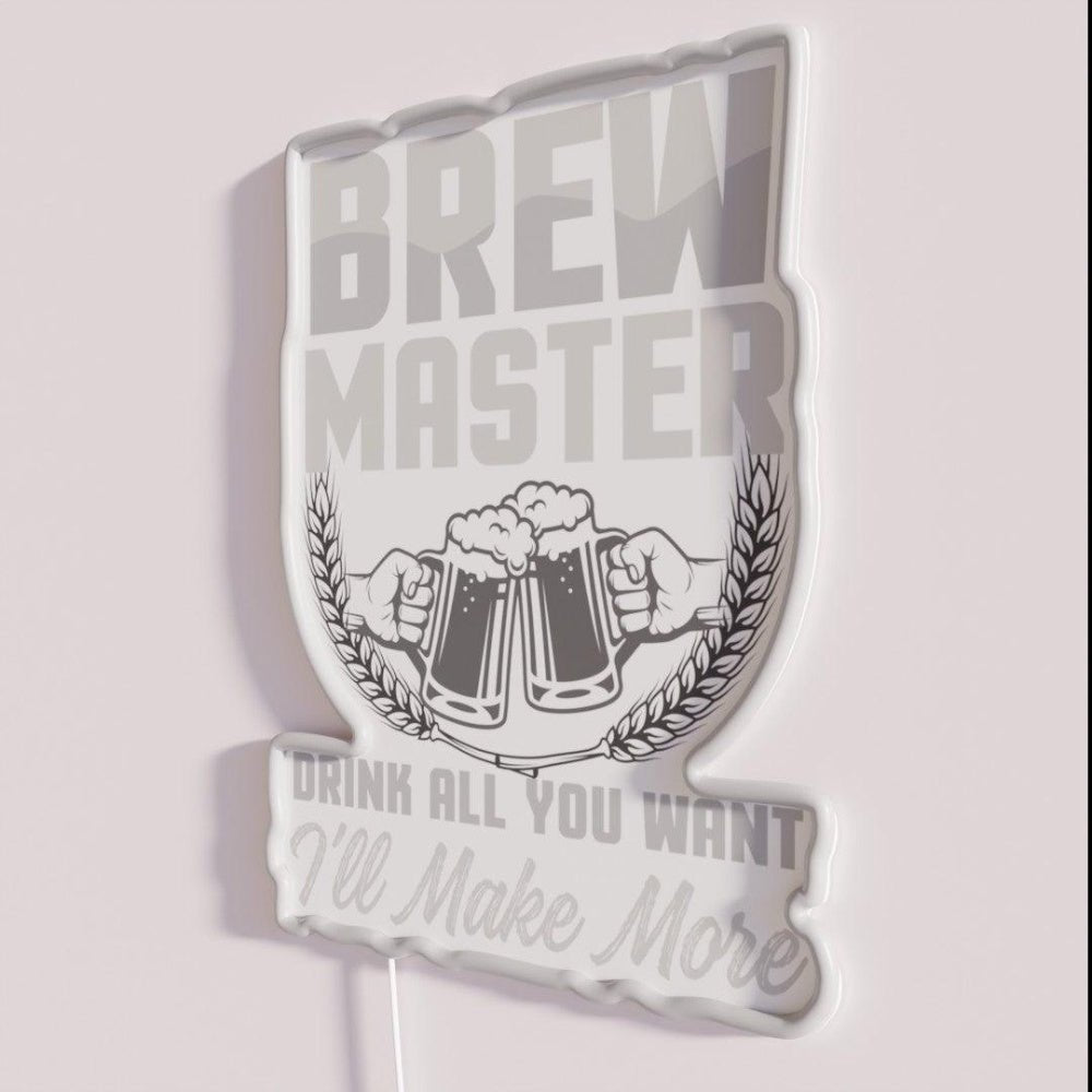 Brewmaster Drink Up I Make More Beer Brewer Rgb Led Neon Sign - Shineneon