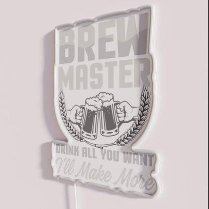 Brewmaster Drink Up I Make More Beer Brewer Rgb Led Neon Sign - Shineneon