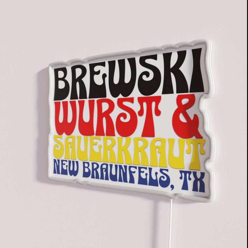 Brewski Wurst And Sauerkraut New Braunfels Tx Rgb Led Neon Sign - Shineneon