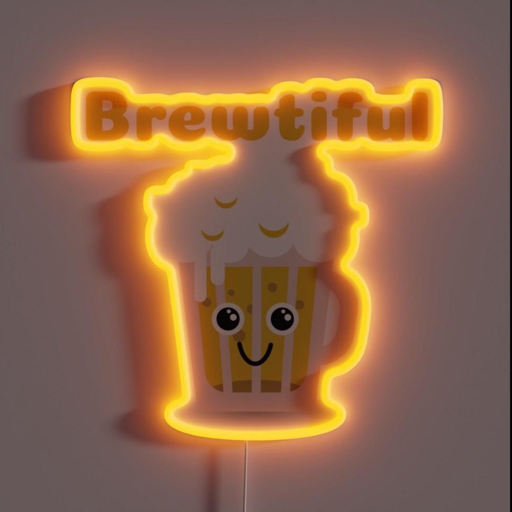 Brewtiful Kawaii Beer Rgb Led Neon Sign - Shineneon