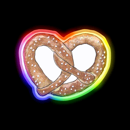 Brezel D Sseldorf Leads Umlaut Blog Snack Food Led Neon Sign Rgb Color - LED neon sign close-up detail