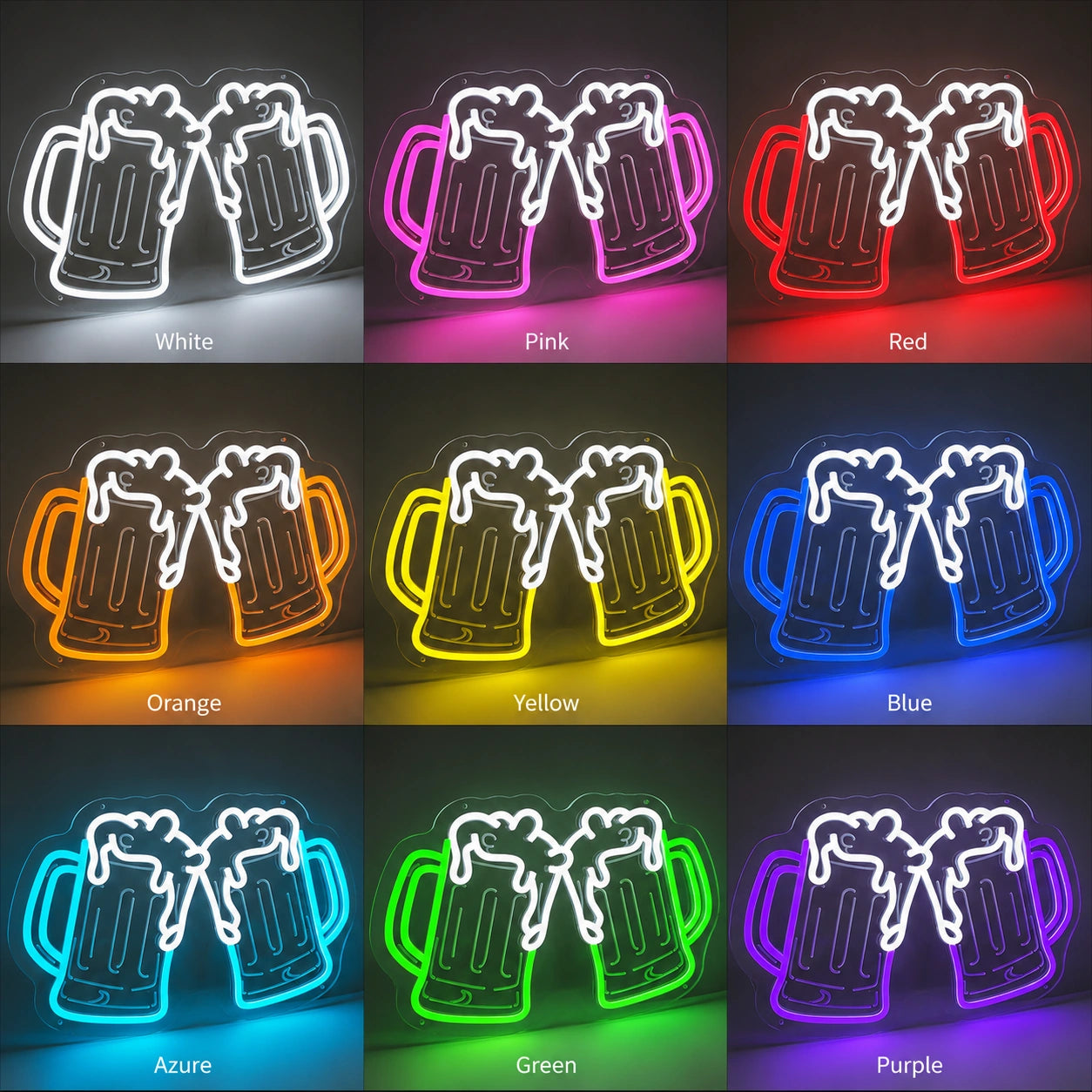 Brick Beer Mugs Neon Sign LED Neon Sign color grid