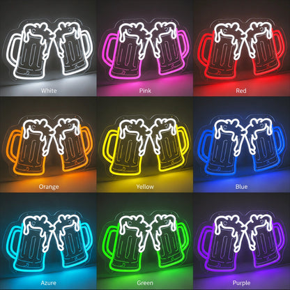 Brick Beer Mugs Neon Sign LED Neon Sign color grid