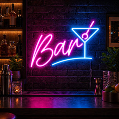 Brick Martini Bar Neon Sign LED Neon Sign real lifestyle scene