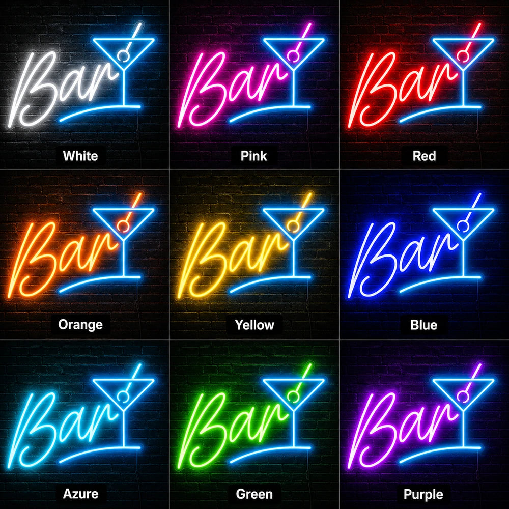 Brick Martini Bar Neon Sign LED Neon Sign color grid
