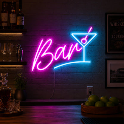 Brick Martini Bar Neon Sign Wall Art LED Neon Sign real lifestyle scene