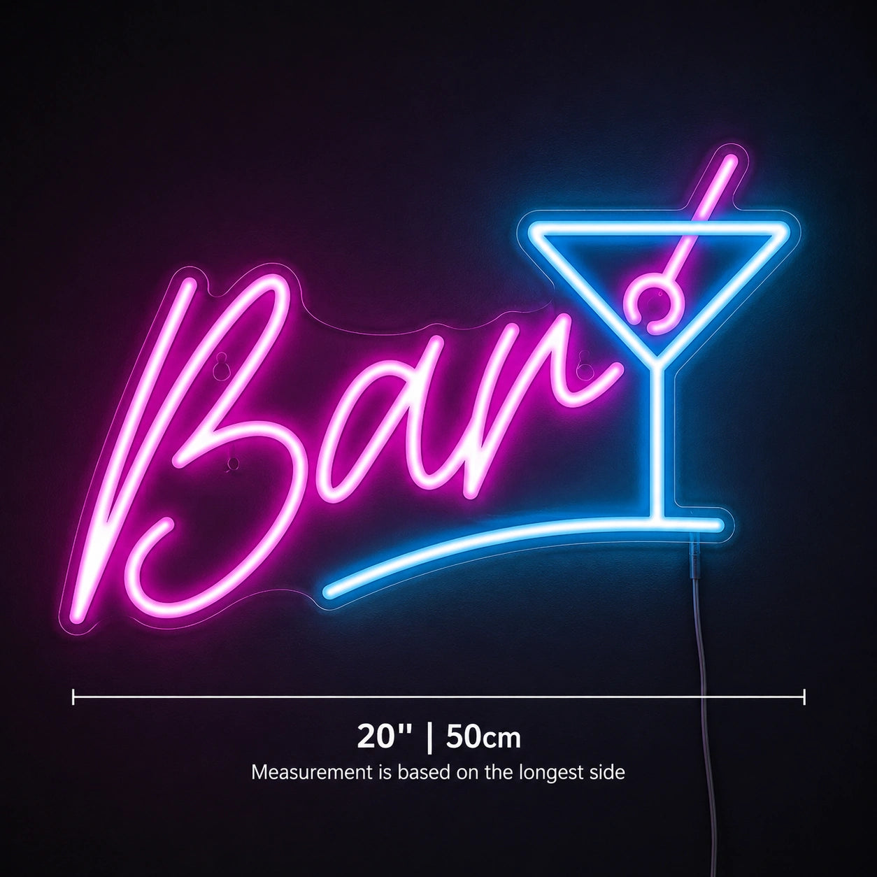 Brick Martini Bar Neon Sign Wall Art LED Neon Sign size image