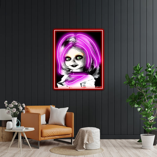 Bride Of Chucky Artwork Led Neon Sign