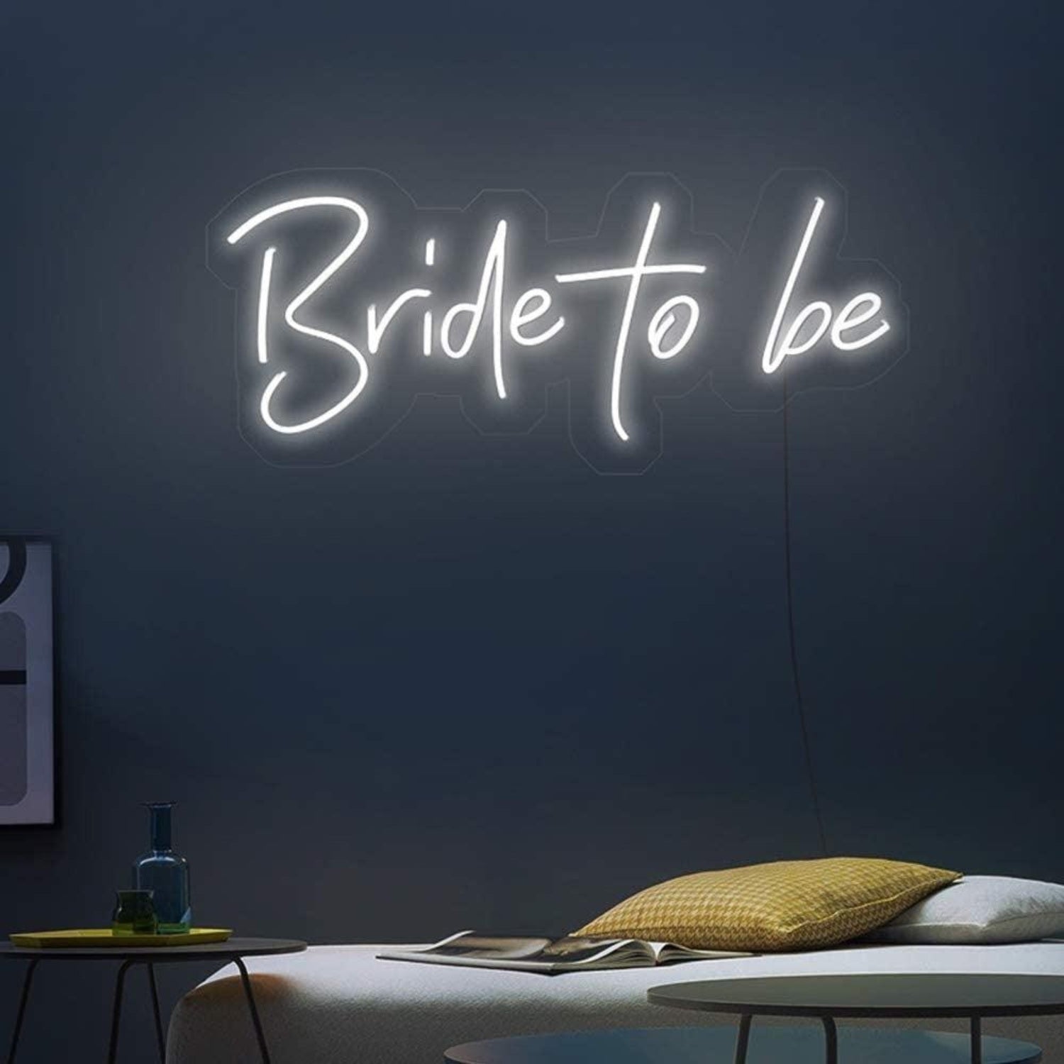 Bride To Be White Elegant Script Led Neon Sign For Bridal Room Wedding Decor | Shineneon