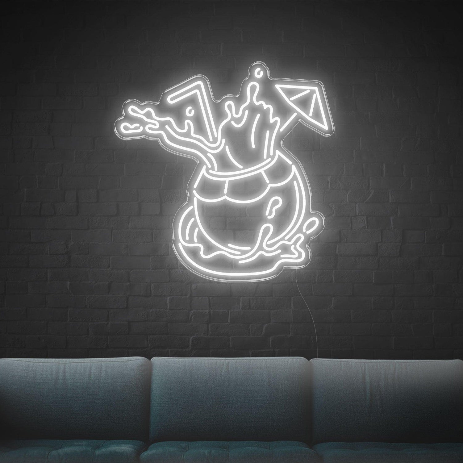 Bright Blue Coconut Splash Led Neon Sign For Home Cafe Decor | Shineneon