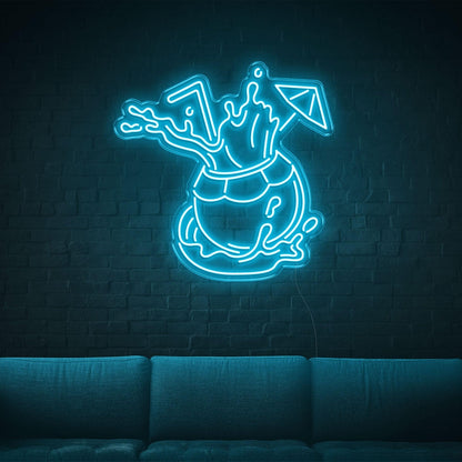 Bright Blue Coconut Splash Led Neon Sign For Home Cafe Decor | Shineneon