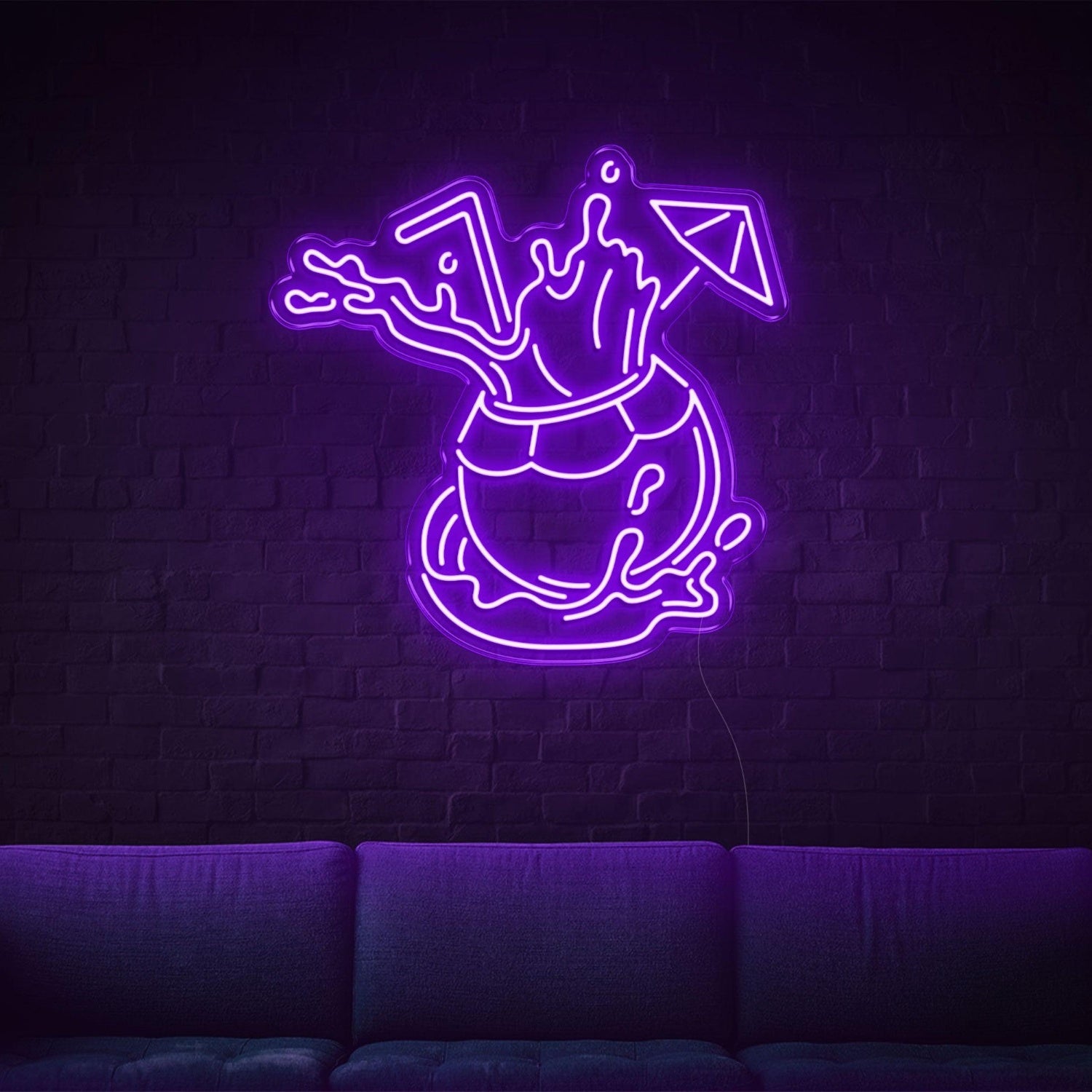 Bright Blue Coconut Splash Led Neon Sign For Home Cafe Decor | Shineneon
