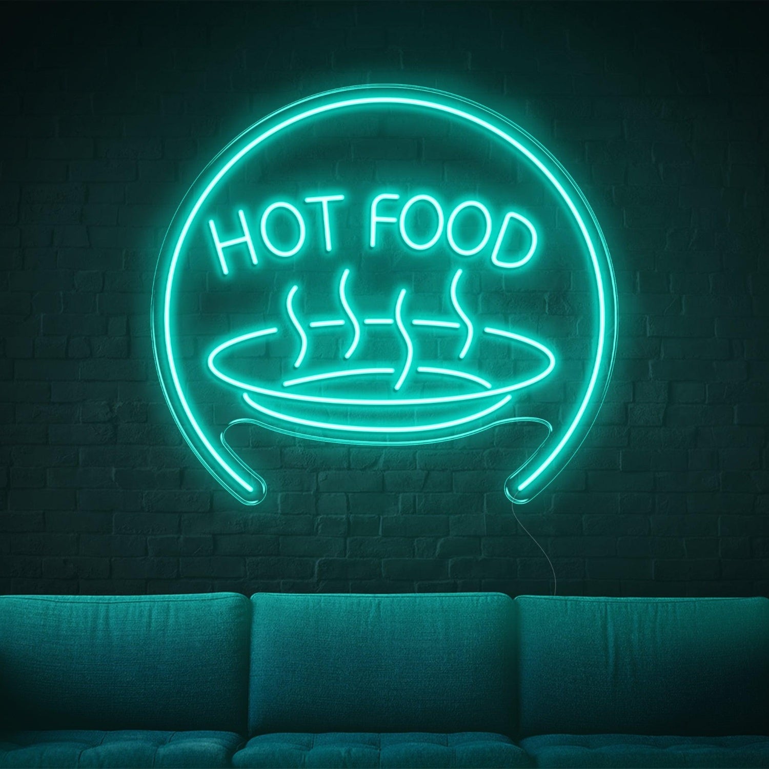 Bright Blue Hot Food With Steam Led Neon Sign For Restaurant Home Decor | Shineneon