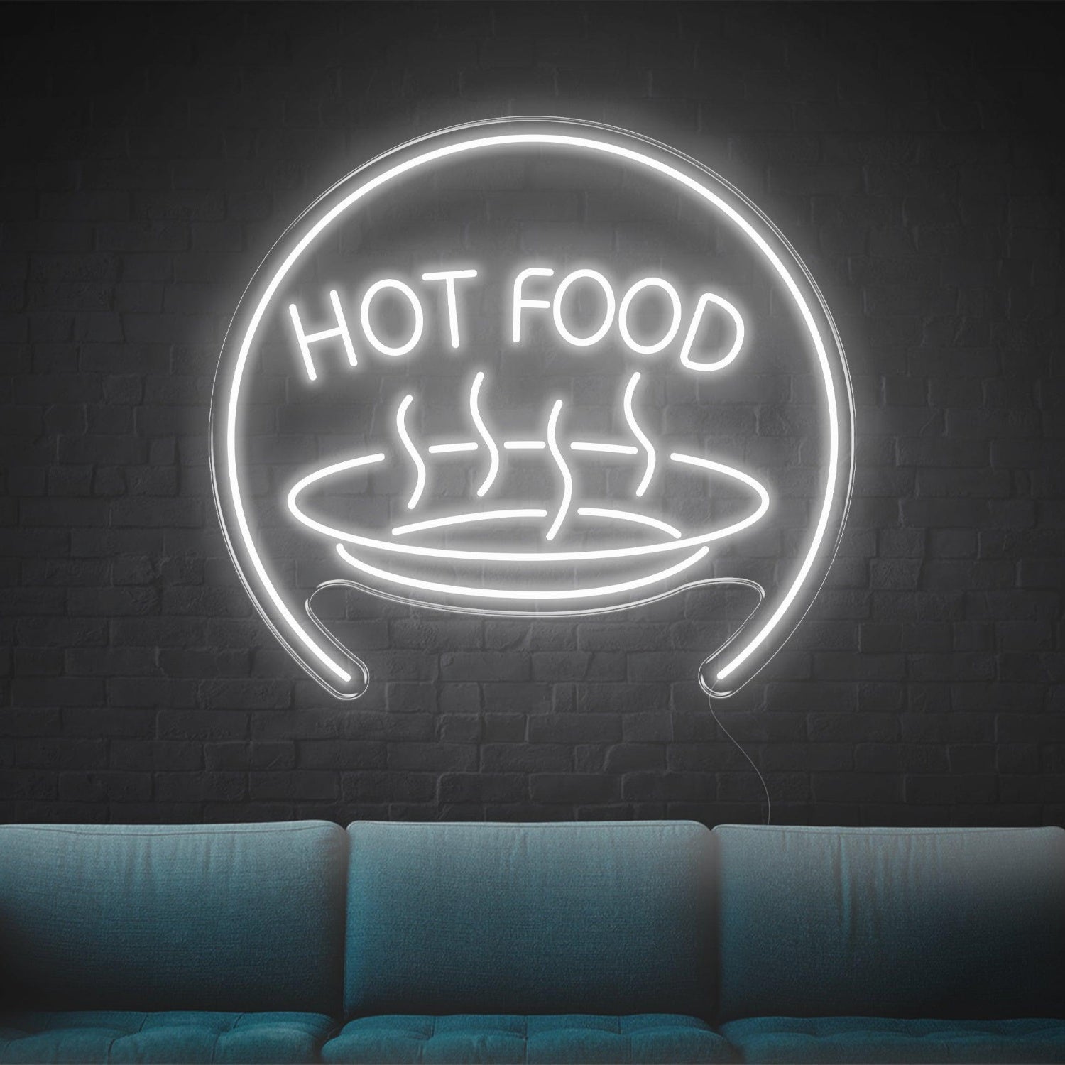 Bright Blue Hot Food With Steam Led Neon Sign For Restaurant Home Decor | Shineneon