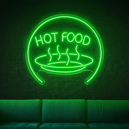 Bright Blue Hot Food With Steam Led Neon Sign For Restaurant Home Decor | Shineneon