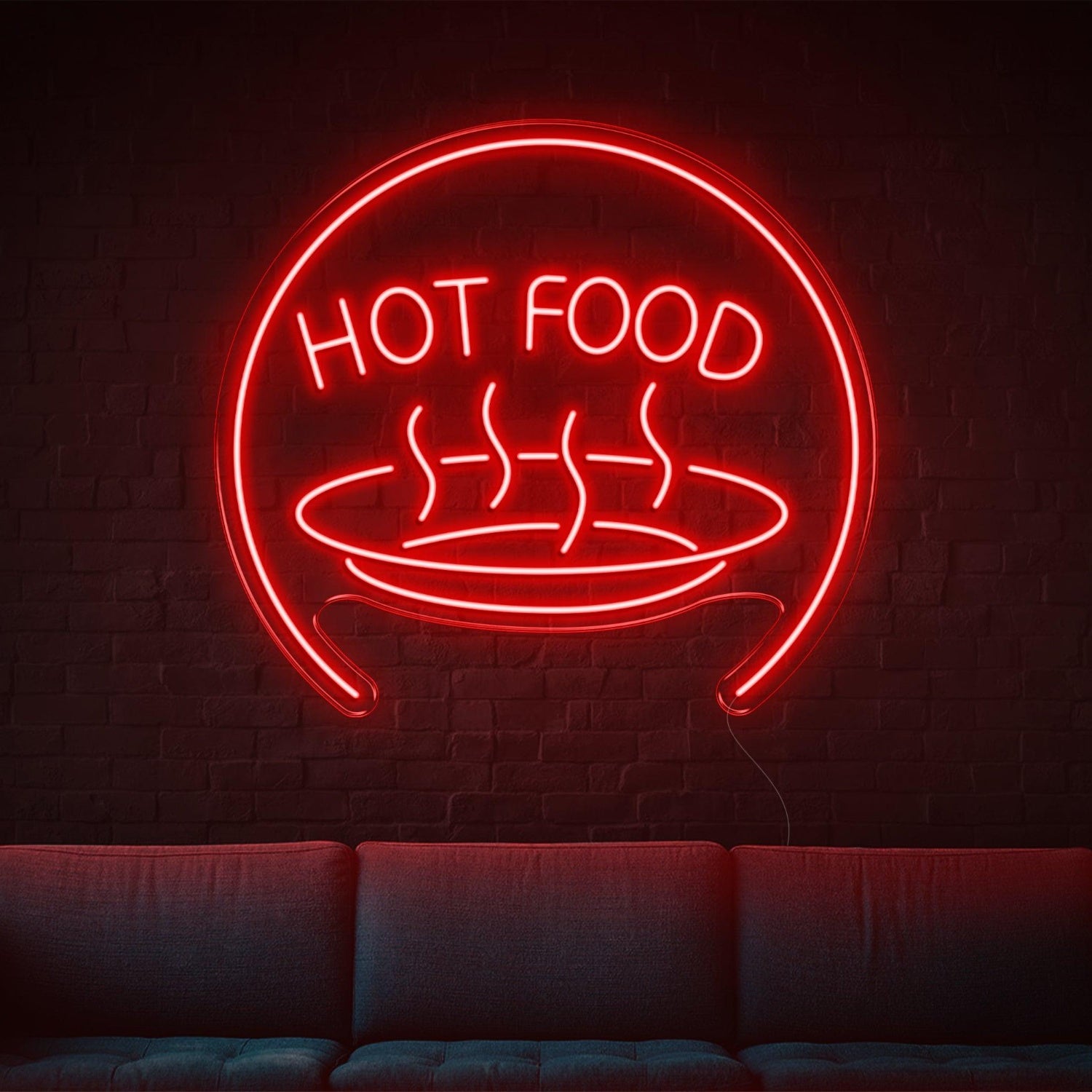 Bright Blue Hot Food With Steam Led Neon Sign For Restaurant Home Decor | Shineneon