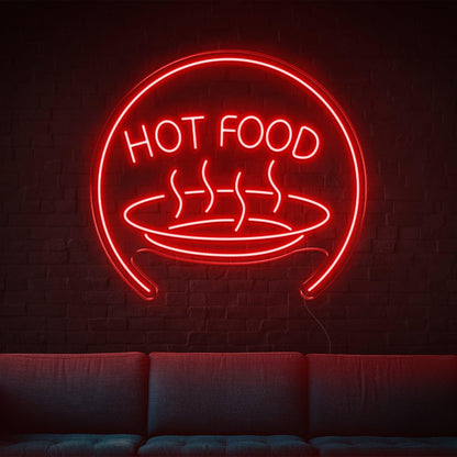 Bright Blue Hot Food With Steam Led Neon Sign For Restaurant Home Decor | Shineneon