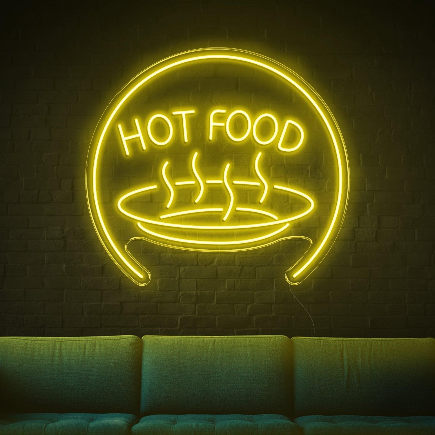 Bright Blue Hot Food With Steam Led Neon Sign For Restaurant Home Decor | Shineneon