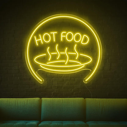 Bright Blue Hot Food With Steam Led Neon Sign For Restaurant Home Decor | Shineneon