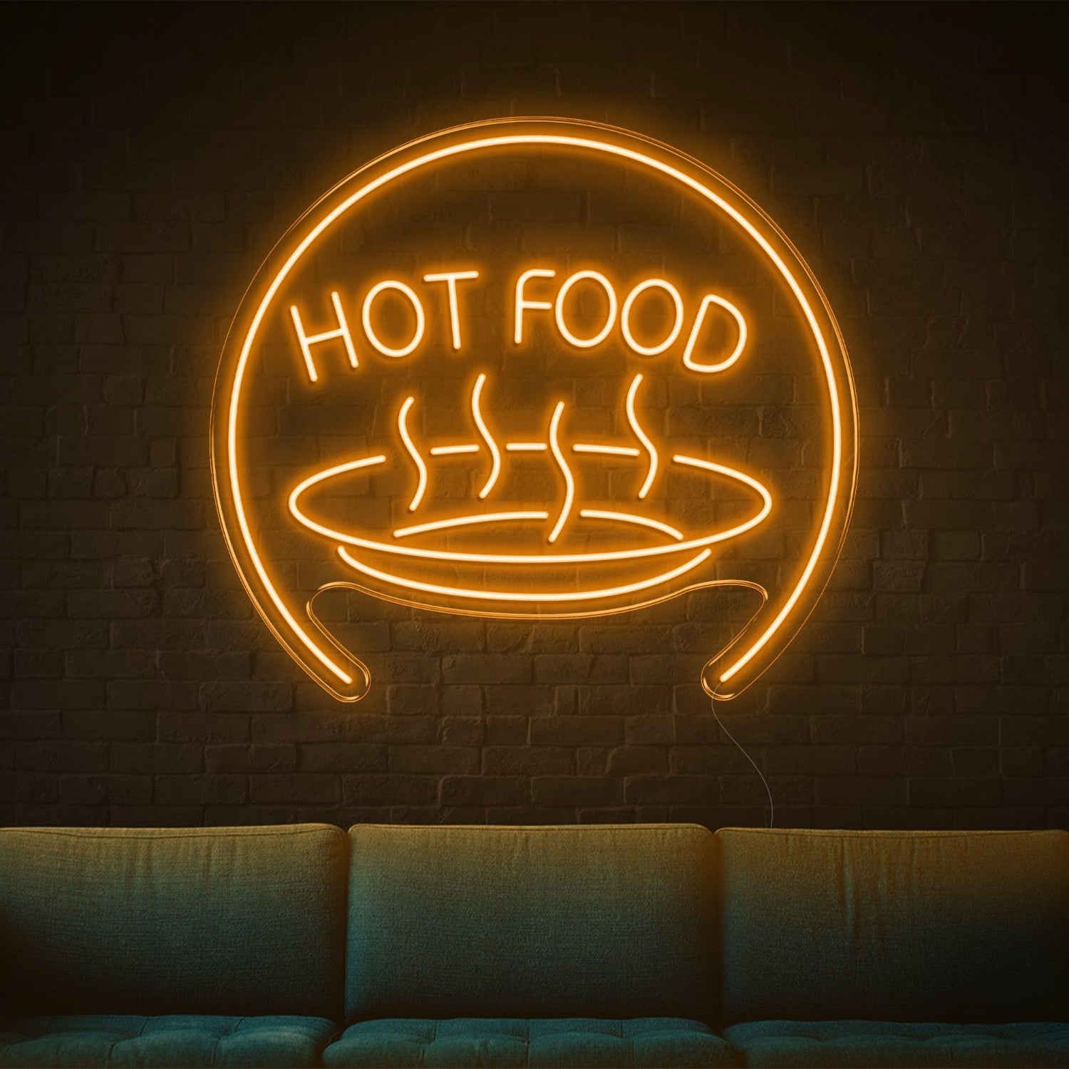Bright Blue Hot Food With Steam Led Neon Sign For Restaurant Home Decor | Shineneon