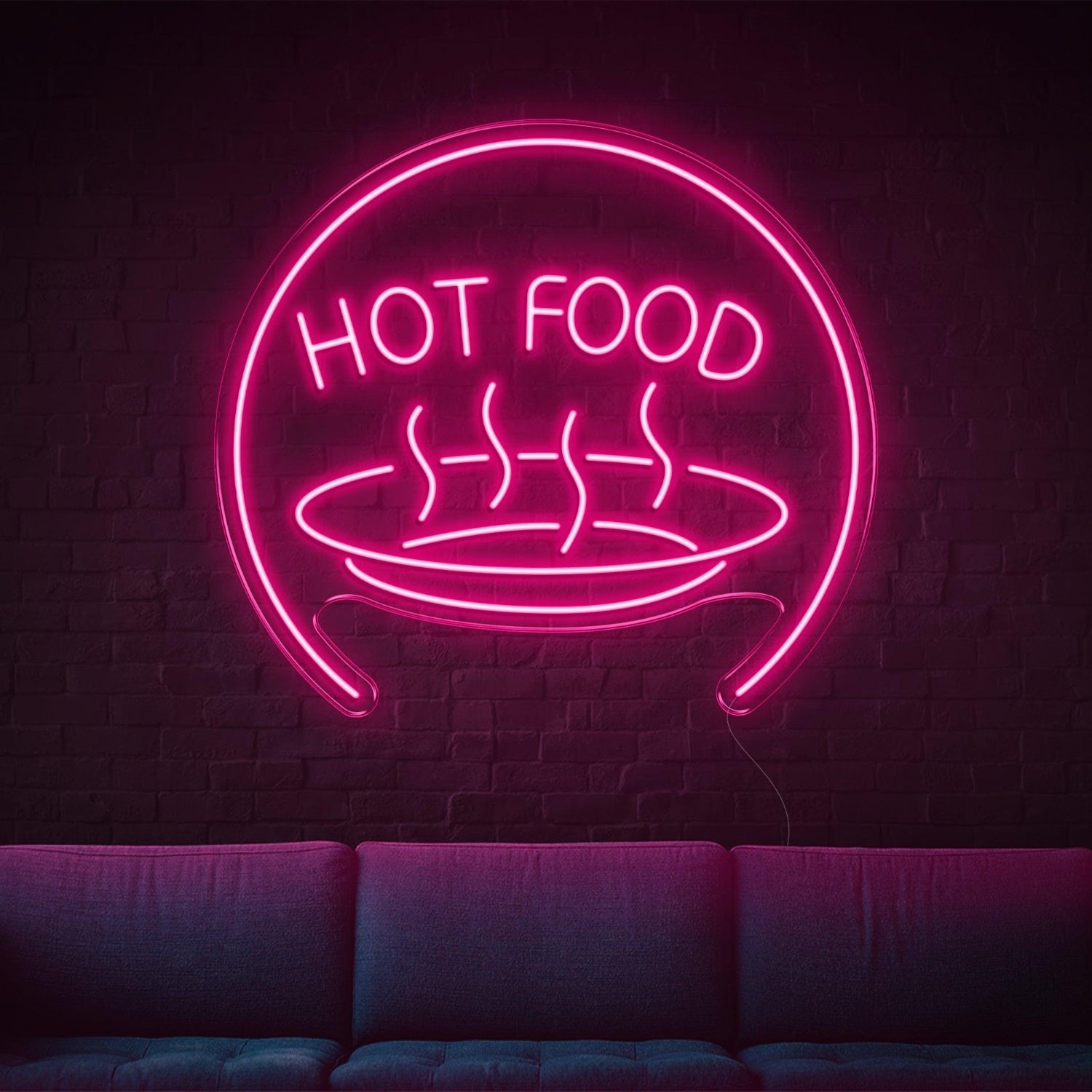 Bright Blue Hot Food With Steam Led Neon Sign For Restaurant Home Decor | Shineneon