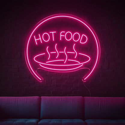 Bright Blue Hot Food With Steam Led Neon Sign For Restaurant Home Decor | Shineneon
