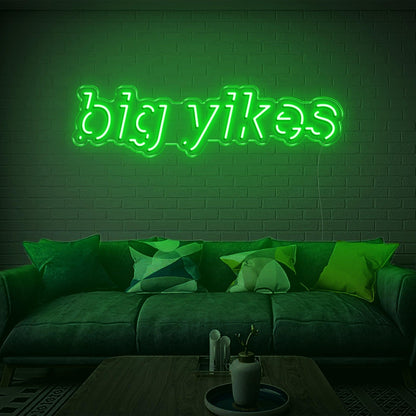 Bright Green Big Yikes Led Neon Sign For Home Decor | Shineneon