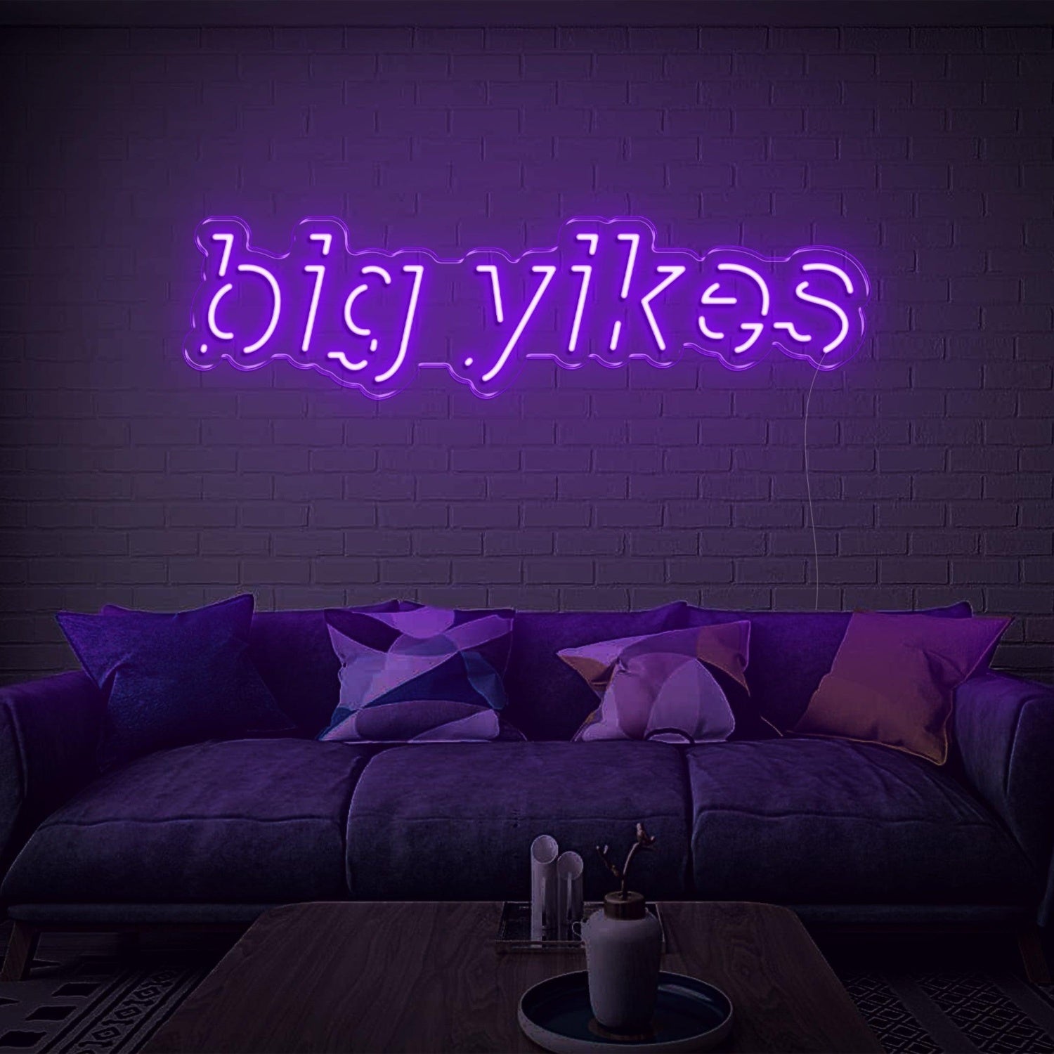 Bright Green Big Yikes Led Neon Sign For Home Decor | Shineneon