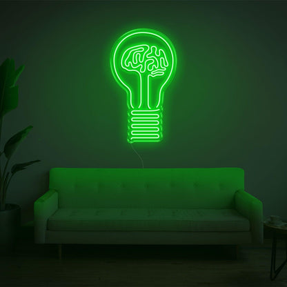 Bright Green Bulb Brain Led Neon Sign For Modern Indoor Decor | Shineneon