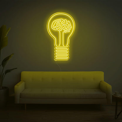Bright Green Bulb Brain Led Neon Sign For Modern Indoor Decor | Shineneon