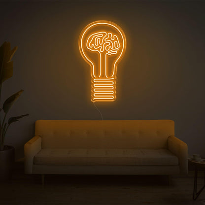 Bright Green Bulb Brain Led Neon Sign For Modern Indoor Decor | Shineneon