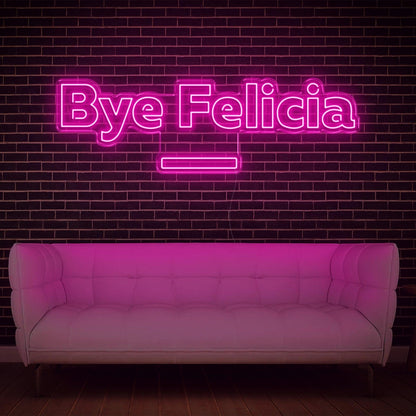 Bright Green Bye Felicia Led Neon Sign For Indoor Home Bar Cafe Decor | Shineneon