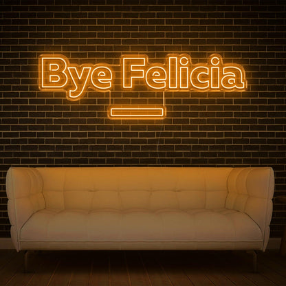 Bright Green Bye Felicia Led Neon Sign For Indoor Home Bar Cafe Decor | Shineneon