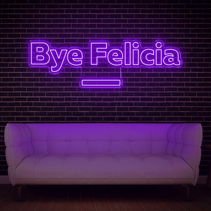 Bright Green Bye Felicia Led Neon Sign For Indoor Home Bar Cafe Decor | Shineneon