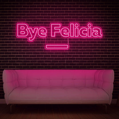 Bright Green Bye Felicia Led Neon Sign For Indoor Home Bar Cafe Decor | Shineneon